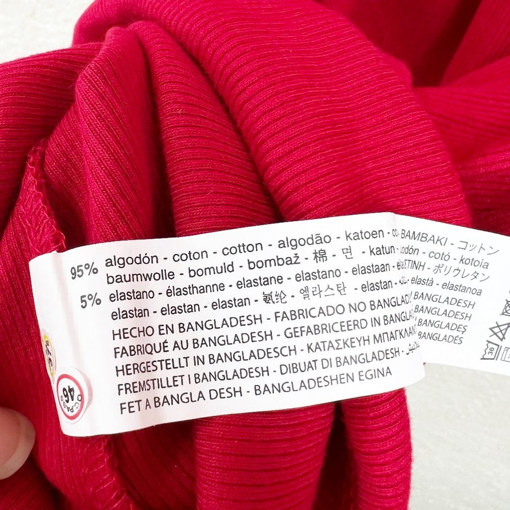 Zara Red Polo long sleeve Cotton T shirt Mini Dress Size L NEW - Picture 9 of 12